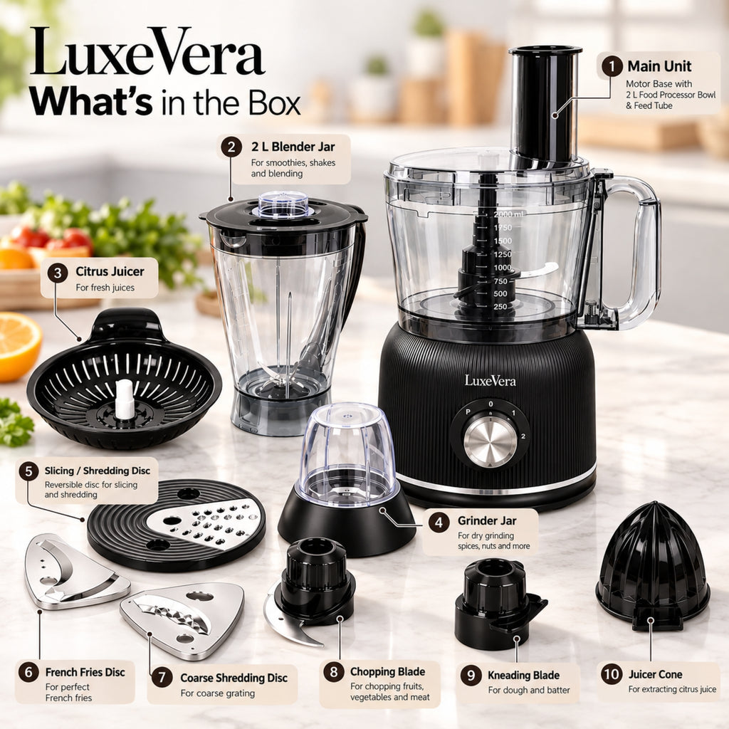 8-in-1 Multifunction Food Processor (1500W)